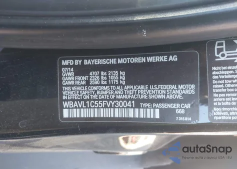 2015 BMW X1 xDrive28I from USA, damaged, VIN WBAVL1C55FVY30041